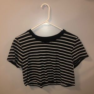 Urban Black and White striped crop top